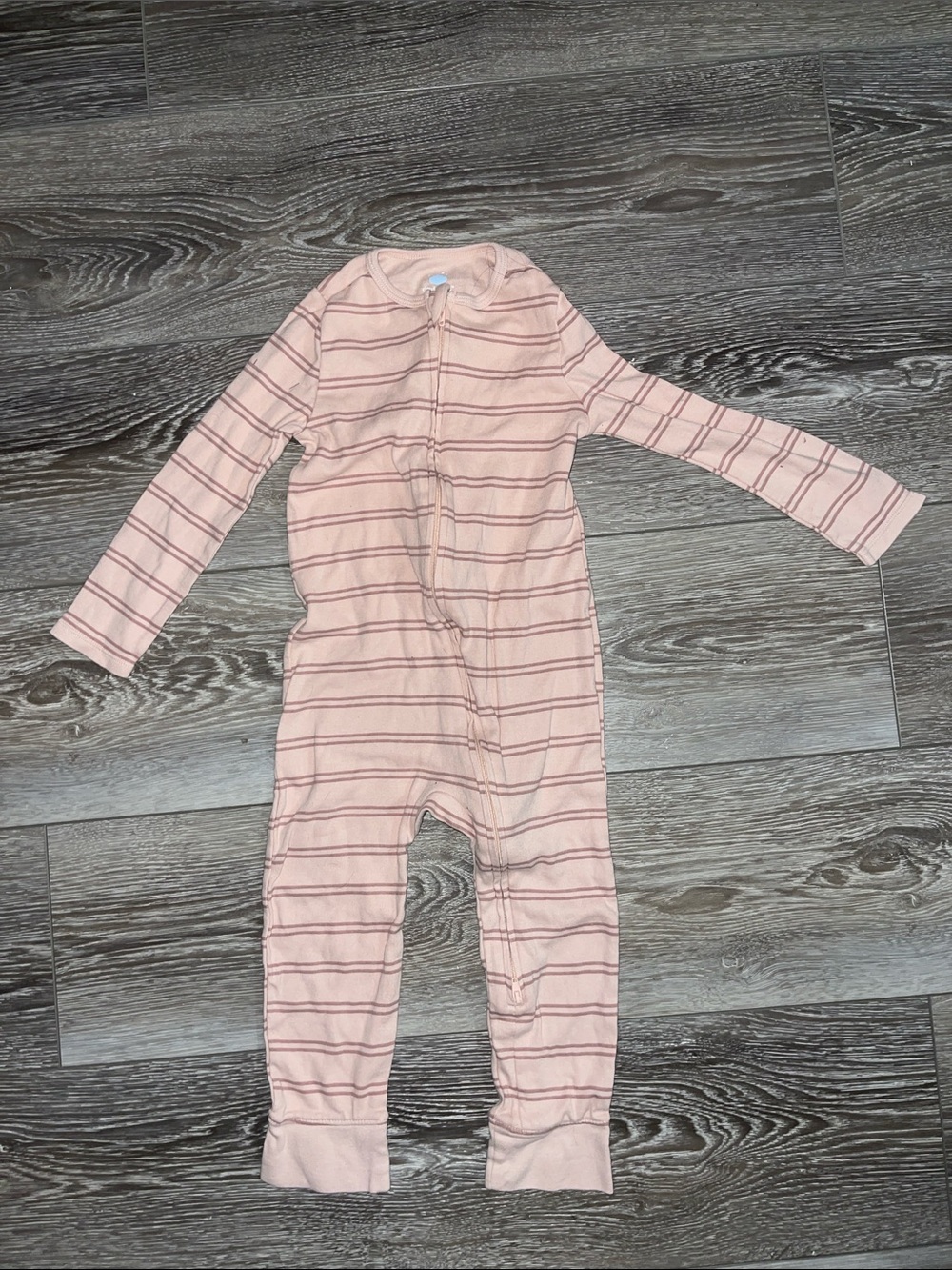 cloud island Pink Striped Zip-Up One-Piece Bodysuit